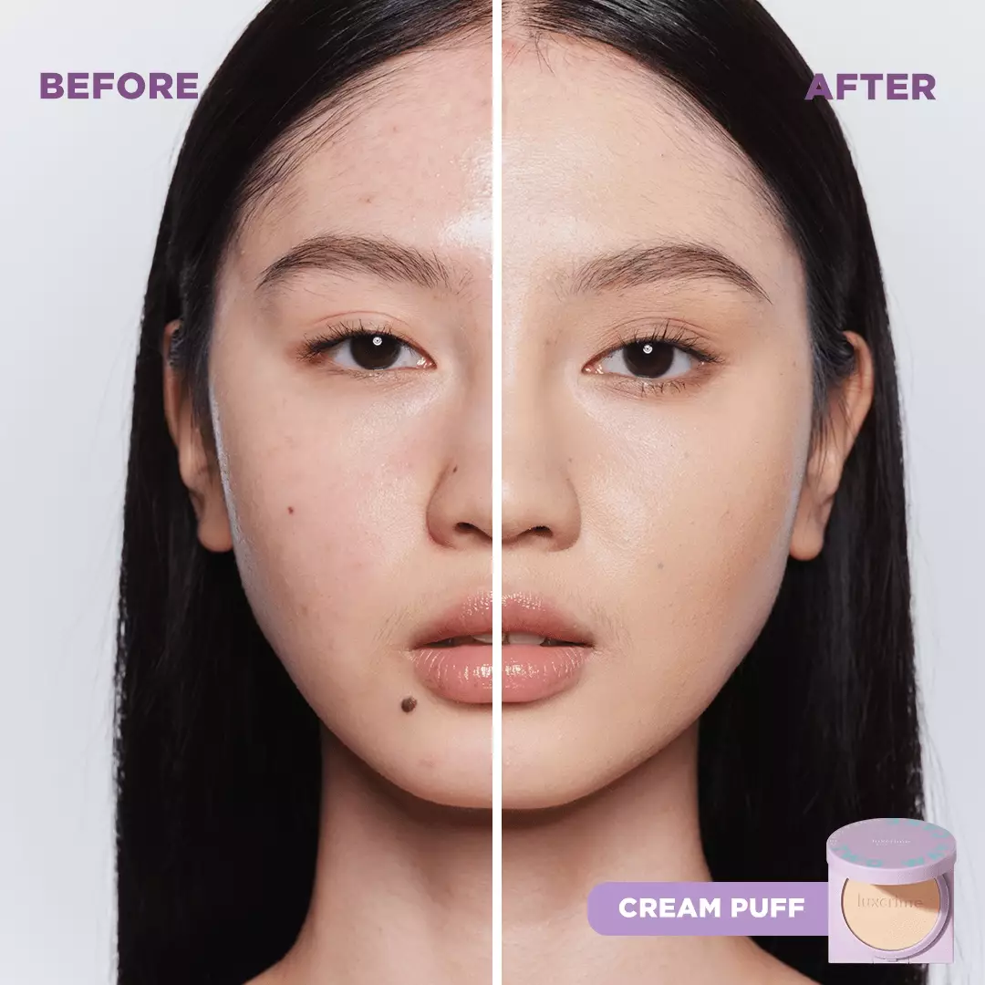 NEW Silk Glow Luxcrime Blur & Cover Two Way Cake - Cream Puff