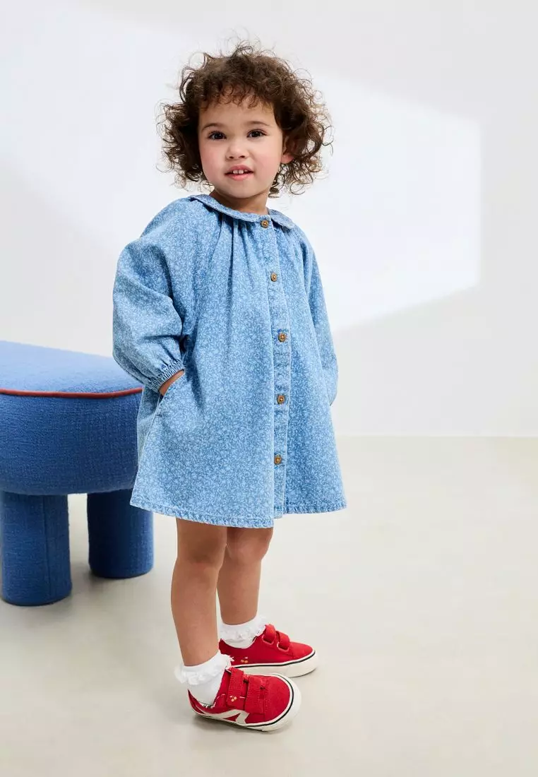 Print 100% Cotton Shirt Dress