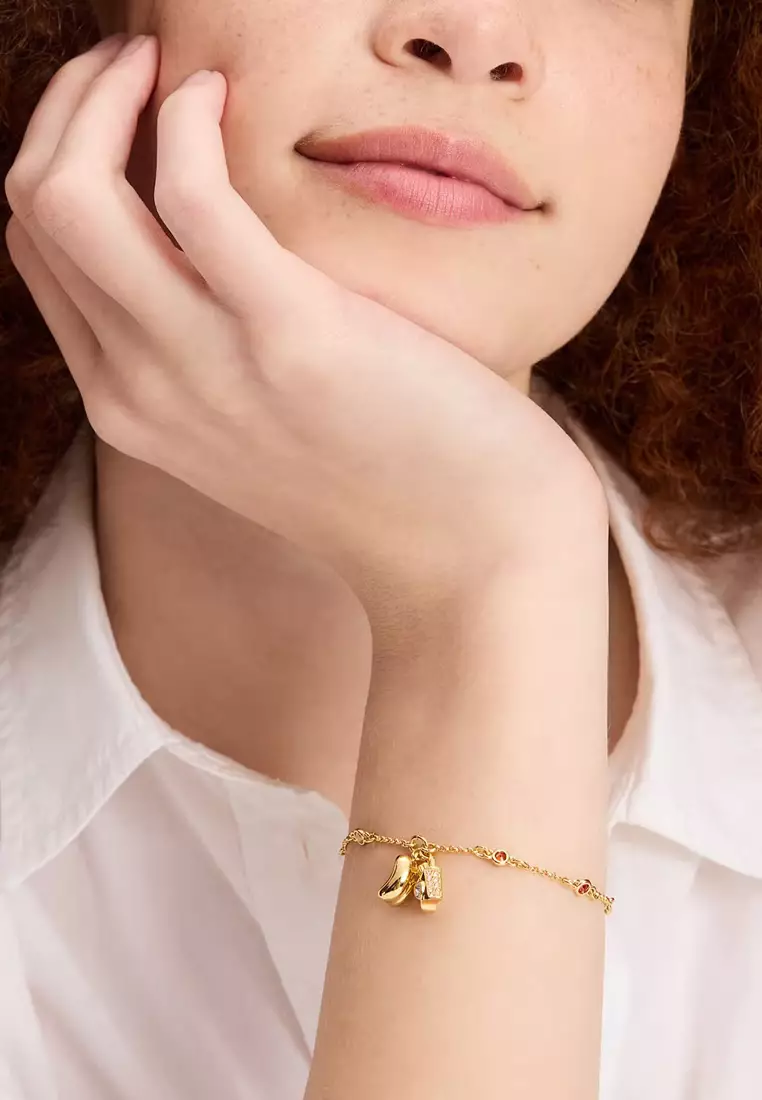 What A Snack Line Bracelet in Red/ Multi KH536