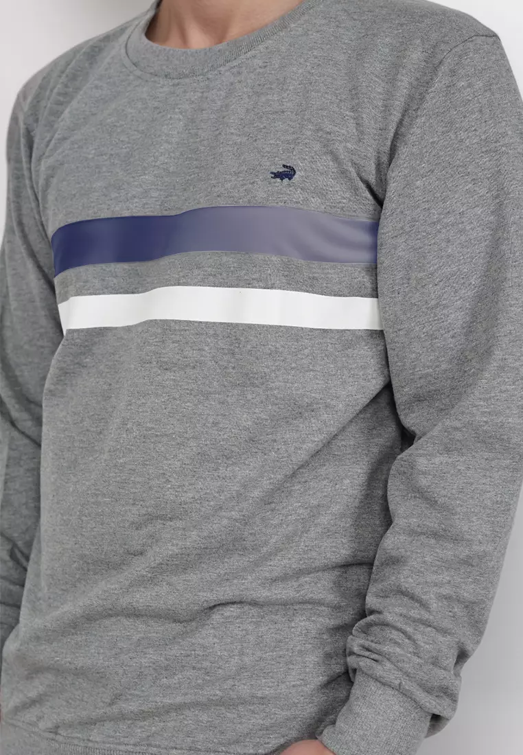 Crocodile SLOM | Kaos Jaket Pria Men | Relax Fit | Katun Warna 0005 Light Grey