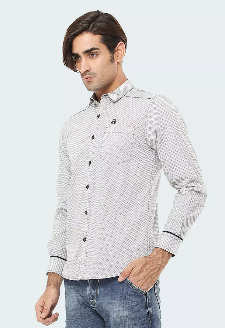 Johnwin - Kemeja Casual - Lengan Panjang - Putih - Slim Fit - ASH.670.S871.695.C