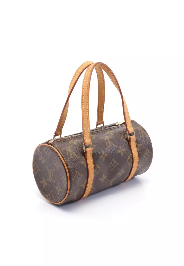 Louis+Vuitton+Papillon+Shoulder+Bag+19+Brown+Canvas for sale online