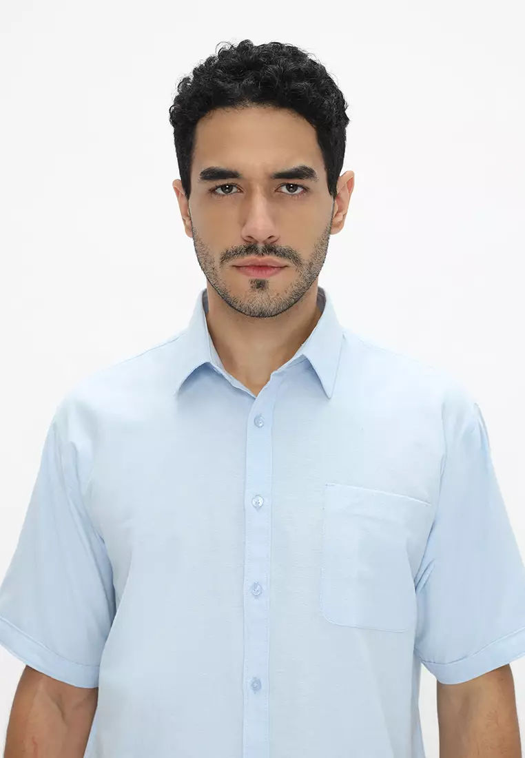 Jobb Ontario Kemeja Pria Lengan Pendek Regular Fit Light Blue