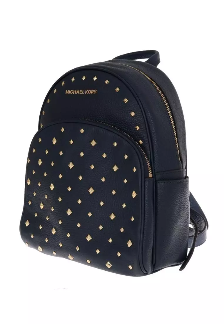 網上選購 Michael Kors Michael Kors Navy Blue ABBEY Leather Backpack Bag