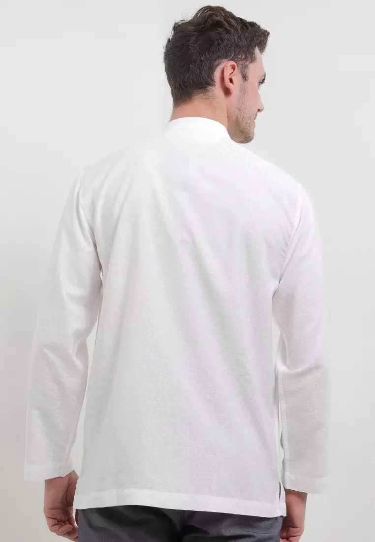 Padma Nara Putih Lengan Panjang Baju Koko