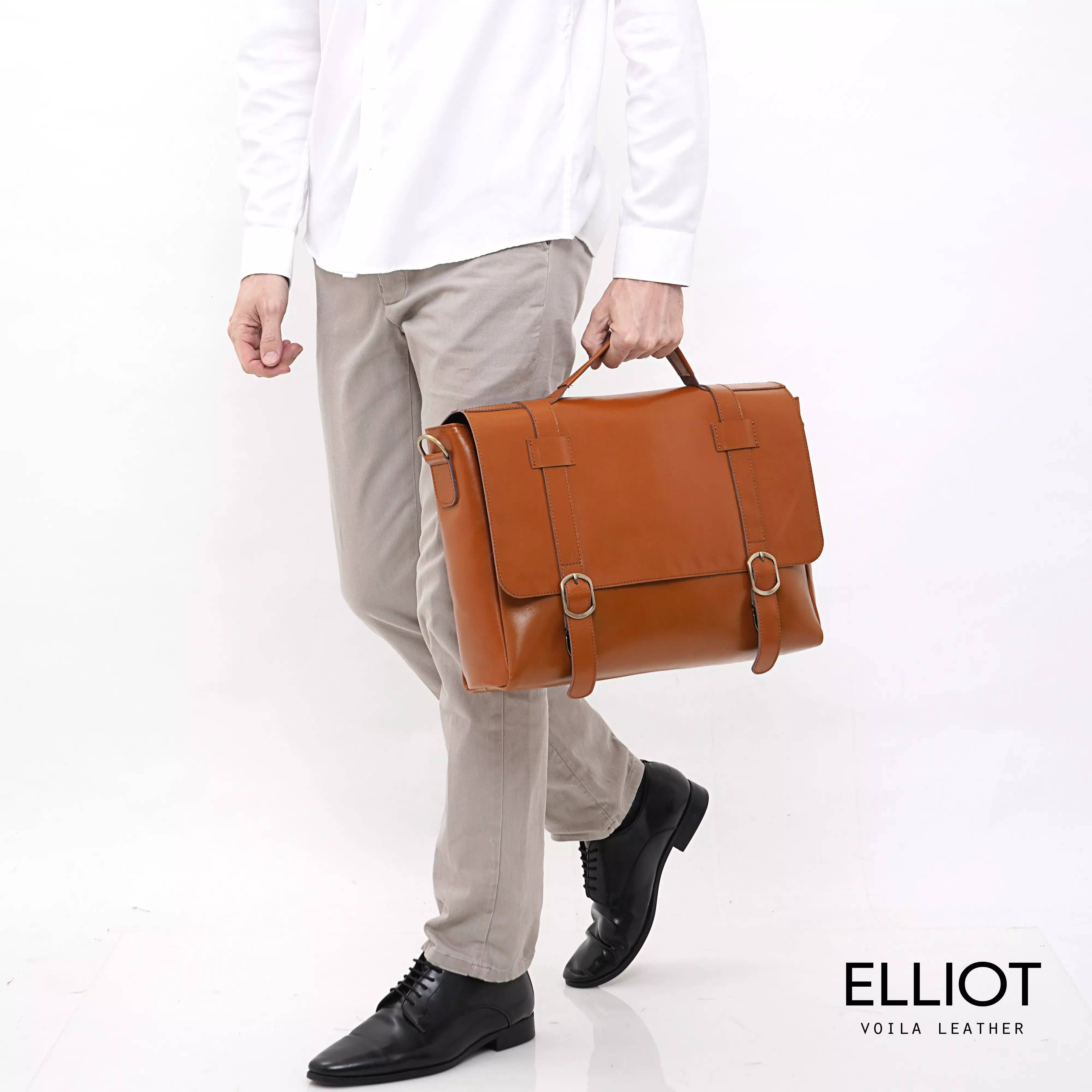 Tas Laptop Kulit Asli 15 Inch Voila Elliot Havana