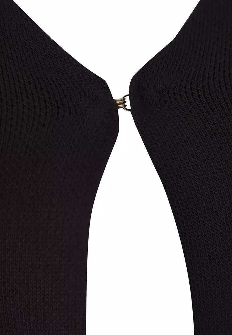 Embroidery Detailed V-Neck Knitwear Cardigan