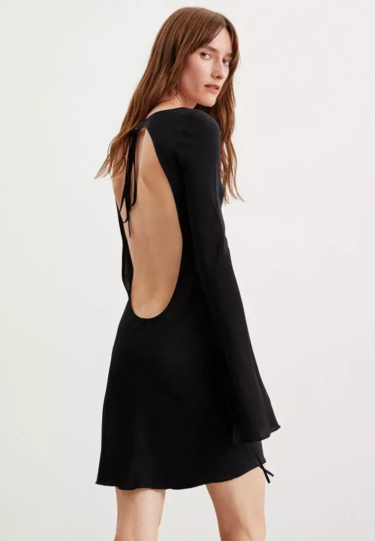 Brandy Woven Waist Open Back Open Flare Sleeve Moroccan Midi Dress