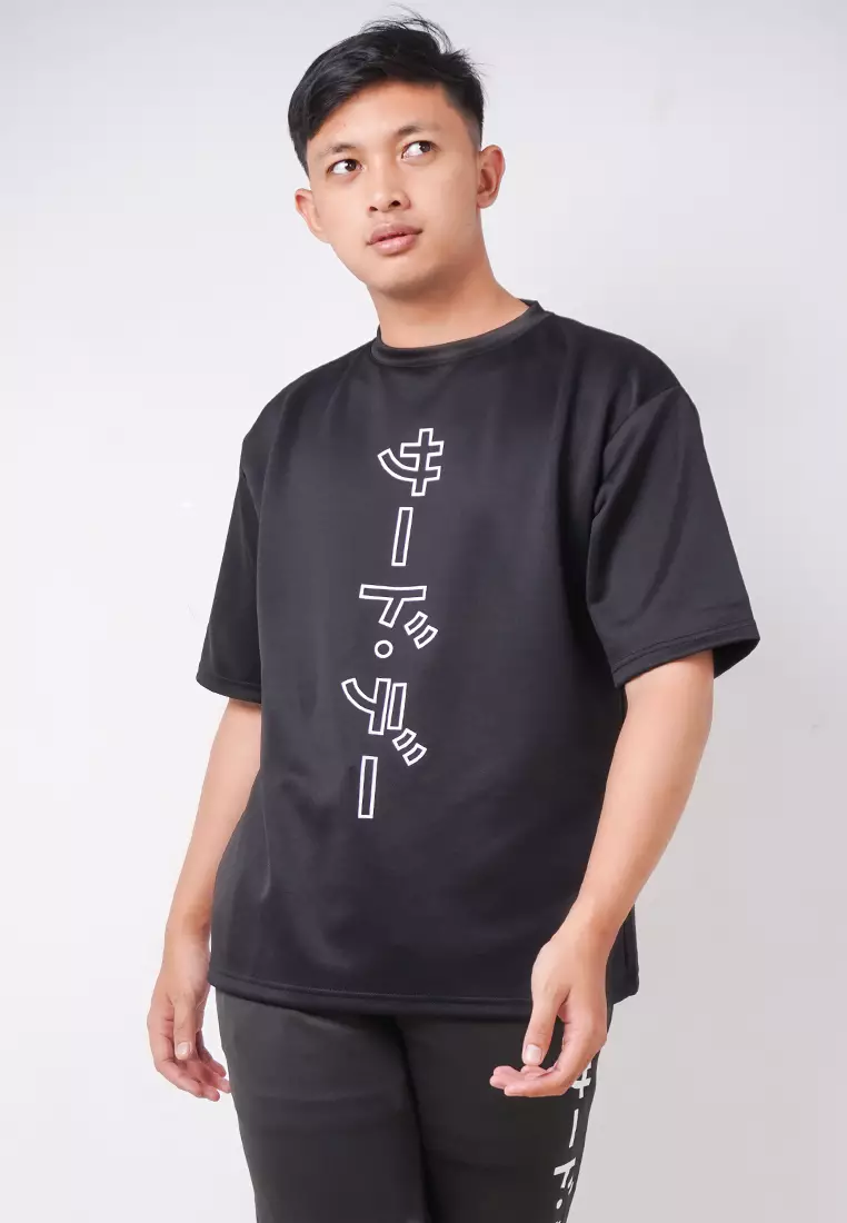 MTK72 Kaos Oversize Distro Pria Outline Ver Hitam