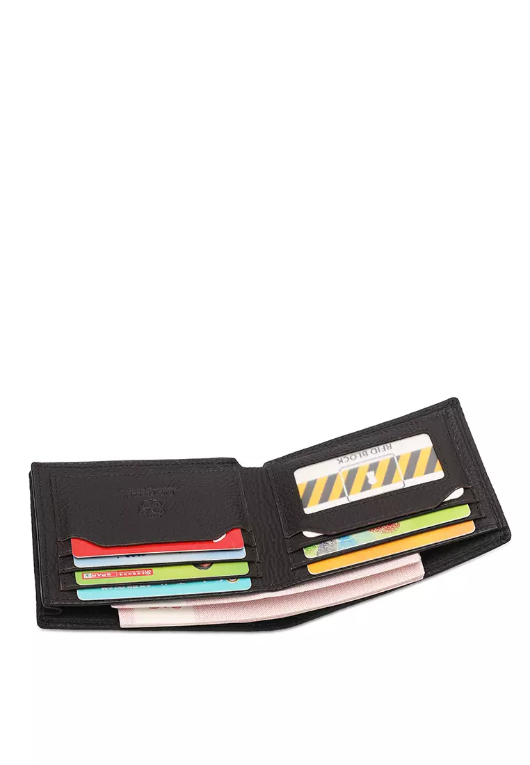 Men's Genuine Leather RFID Blocking Bi Fold Wallet