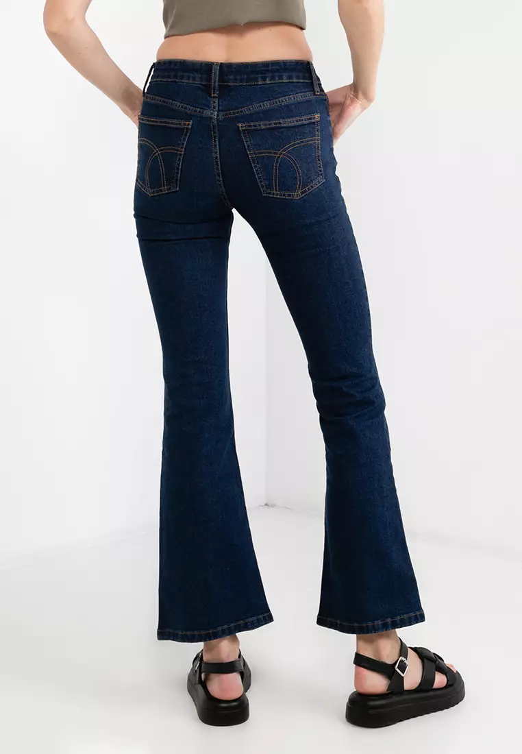 Cotton on stretch bootleg flare jeans in desert blue, Women's