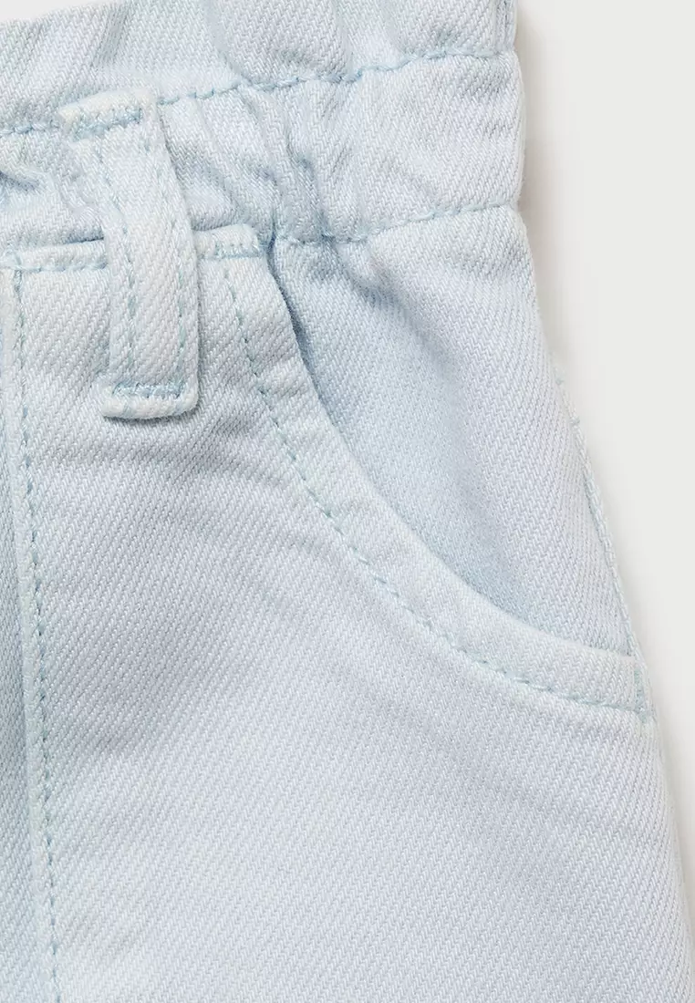 Paperbag Denim Shorts