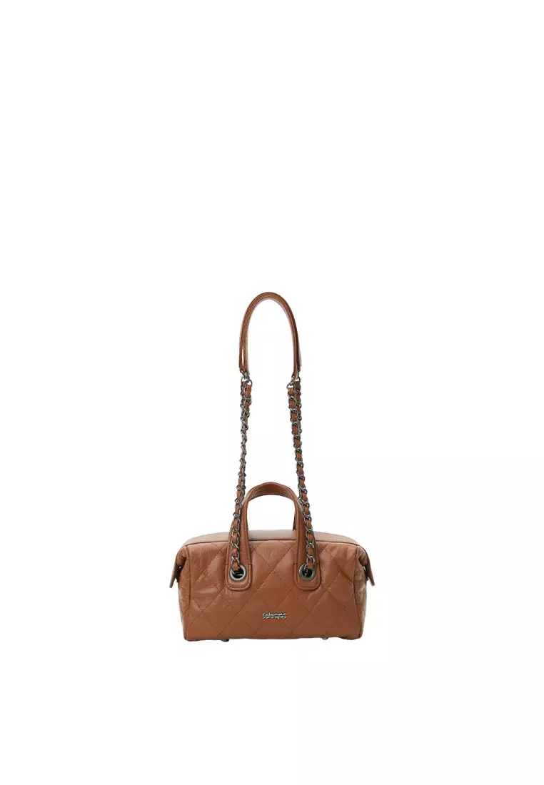 Chain Top Handle Tool Box Bag - Caramel