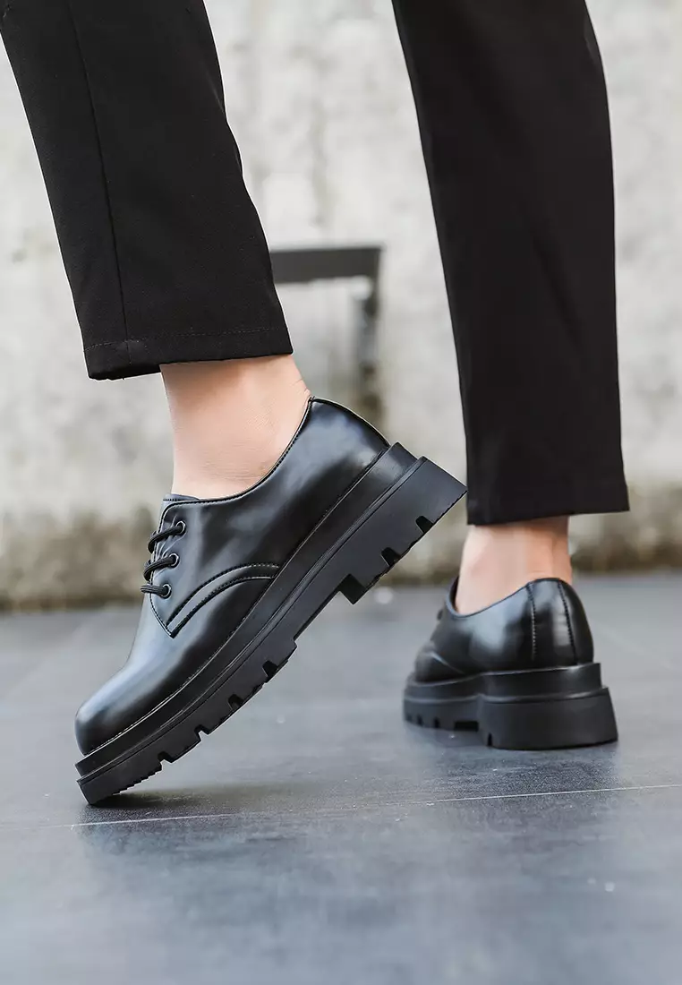Platform Leather Derby Shoes MK812-1