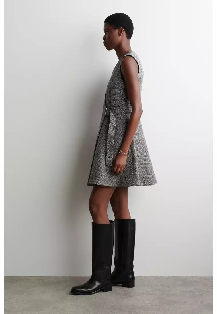 TWEED MINI WRAP DRESS