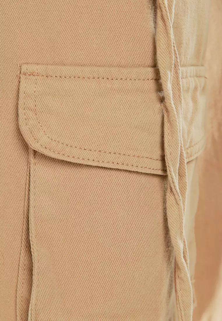 Utility Drawstring Pocket Pants Camel