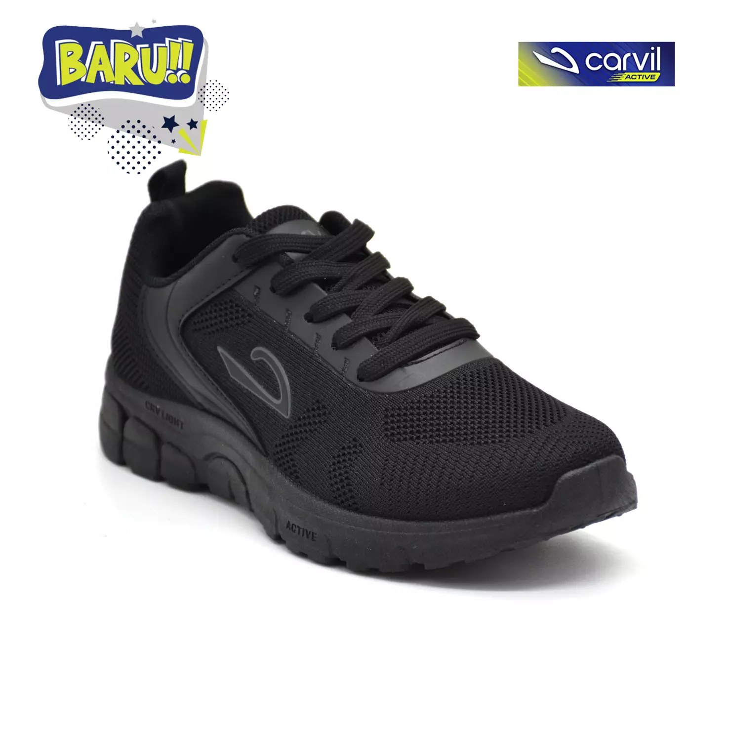 Carvil Sepatu Sekolah Anak Archie-02 LT Black/Black
