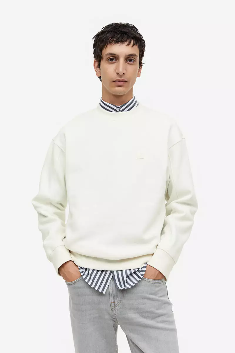 White high neck sweatshirt outlet