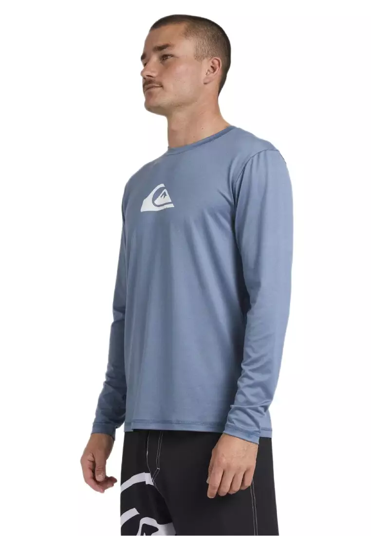 Mens Solid Streak Long Sleeve Surf T-Shirt