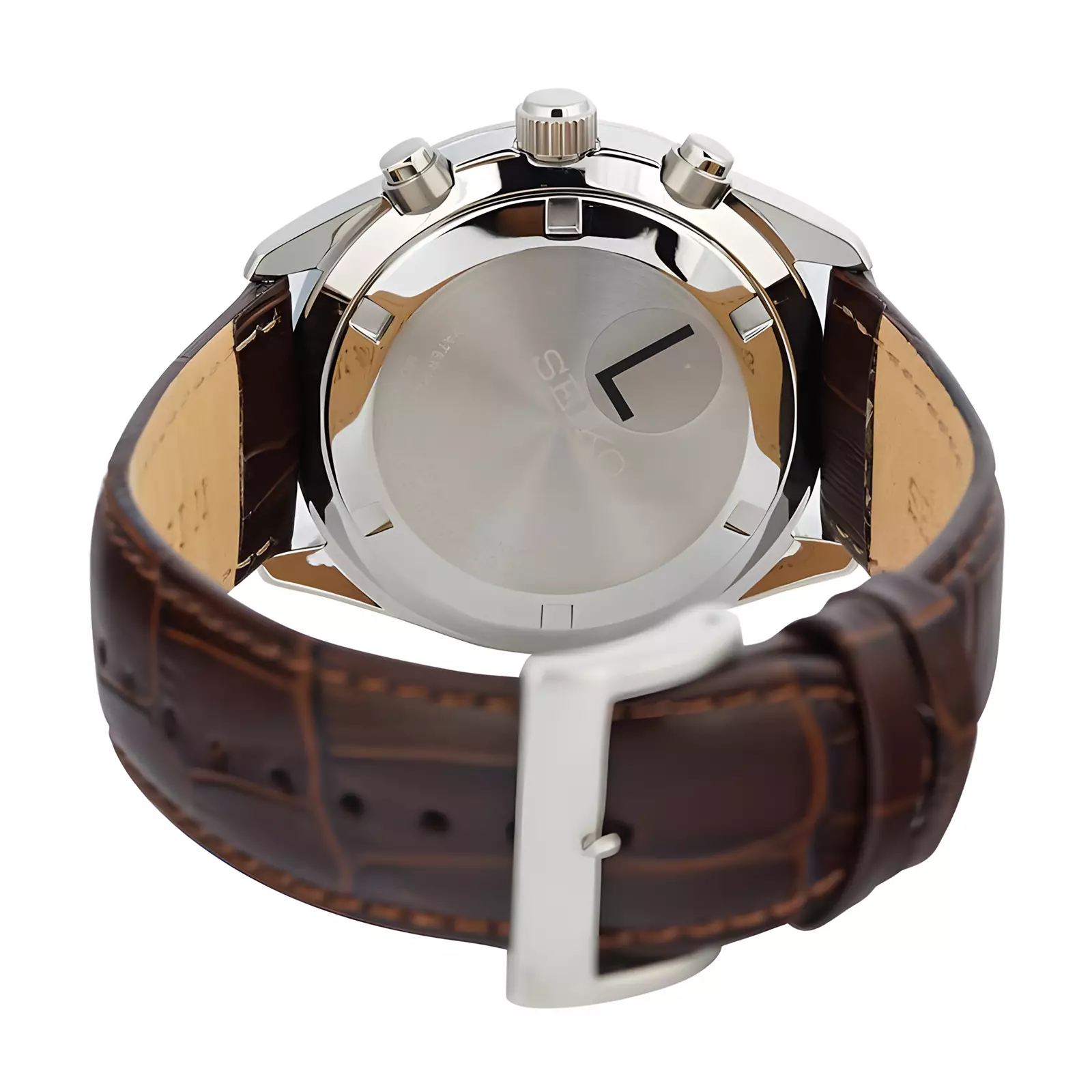 Seiko Chronograph - Jam Tangan Analog Pria - Green Dial Brown Leather Strap - SSB385P1