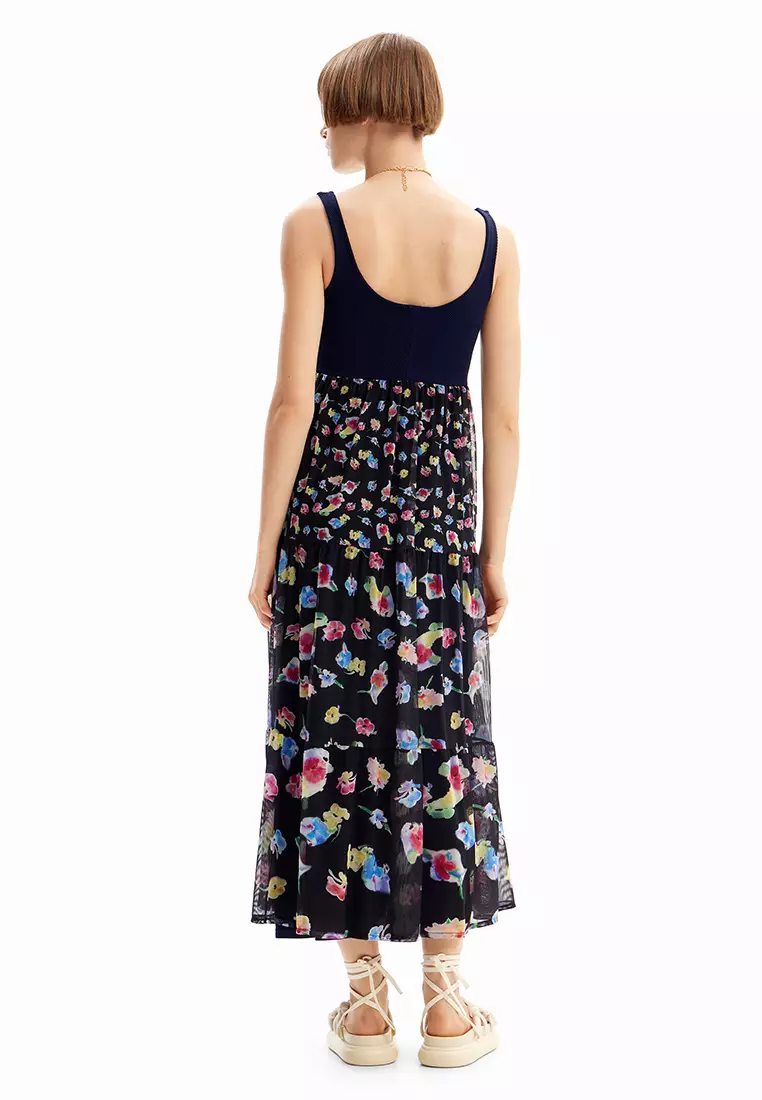 Desigual Woman Combination floral midi dress.