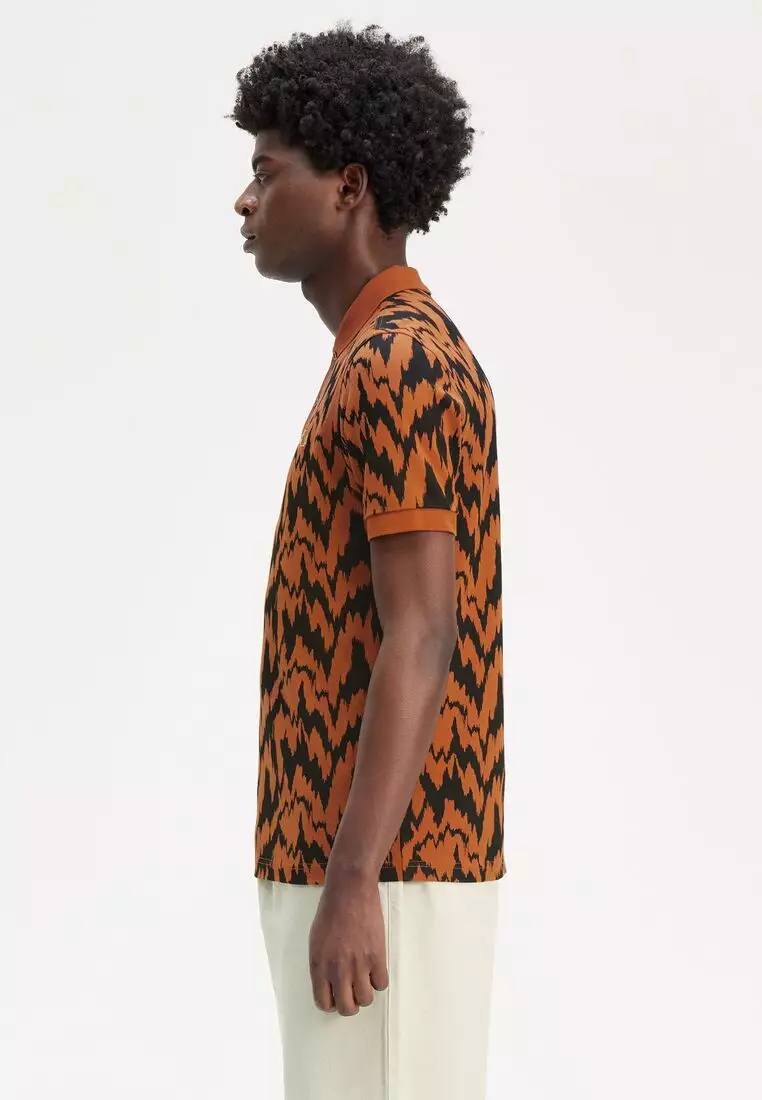 Fred Perry M8690 AMY ANIMAL PRINT POLO SHIRT