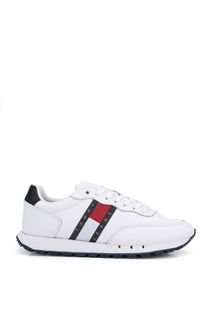 tommy hilfiger men's leather sneakers