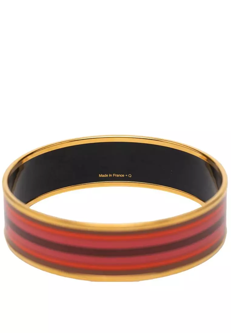Pre-Loved Hermès Wide Printed Enamel Bangle 65