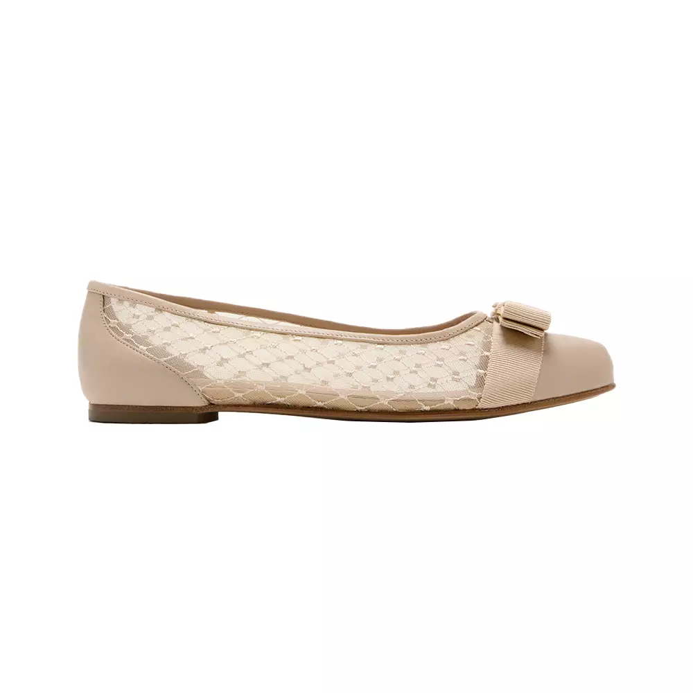 Varina Mesh Ballet Flats Beige
