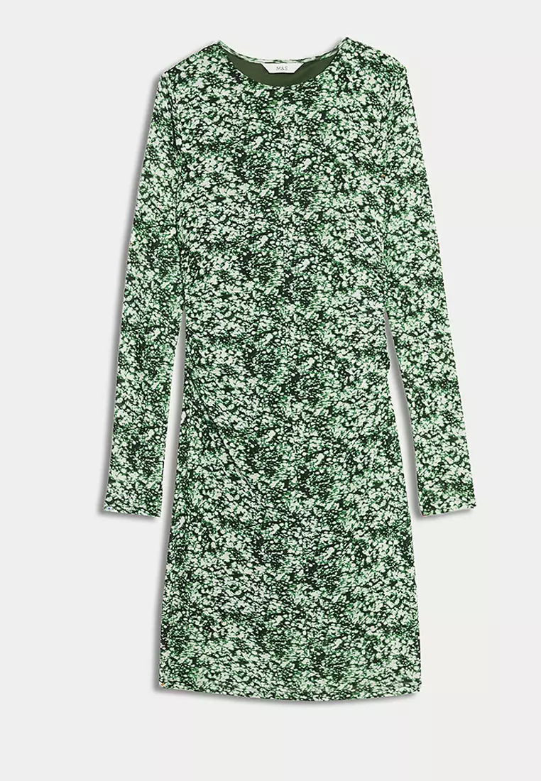 Mesh Jersey Mini Column Dress