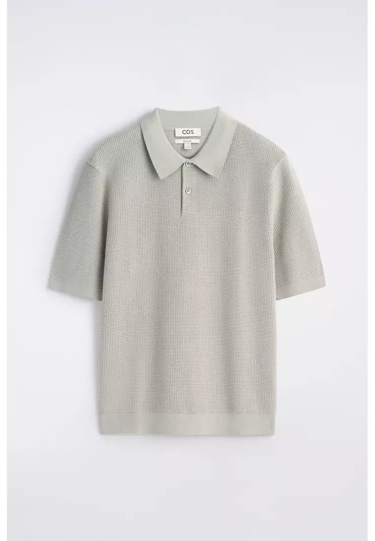 WAFFLE-KNIT COTTON POLO SHIRT