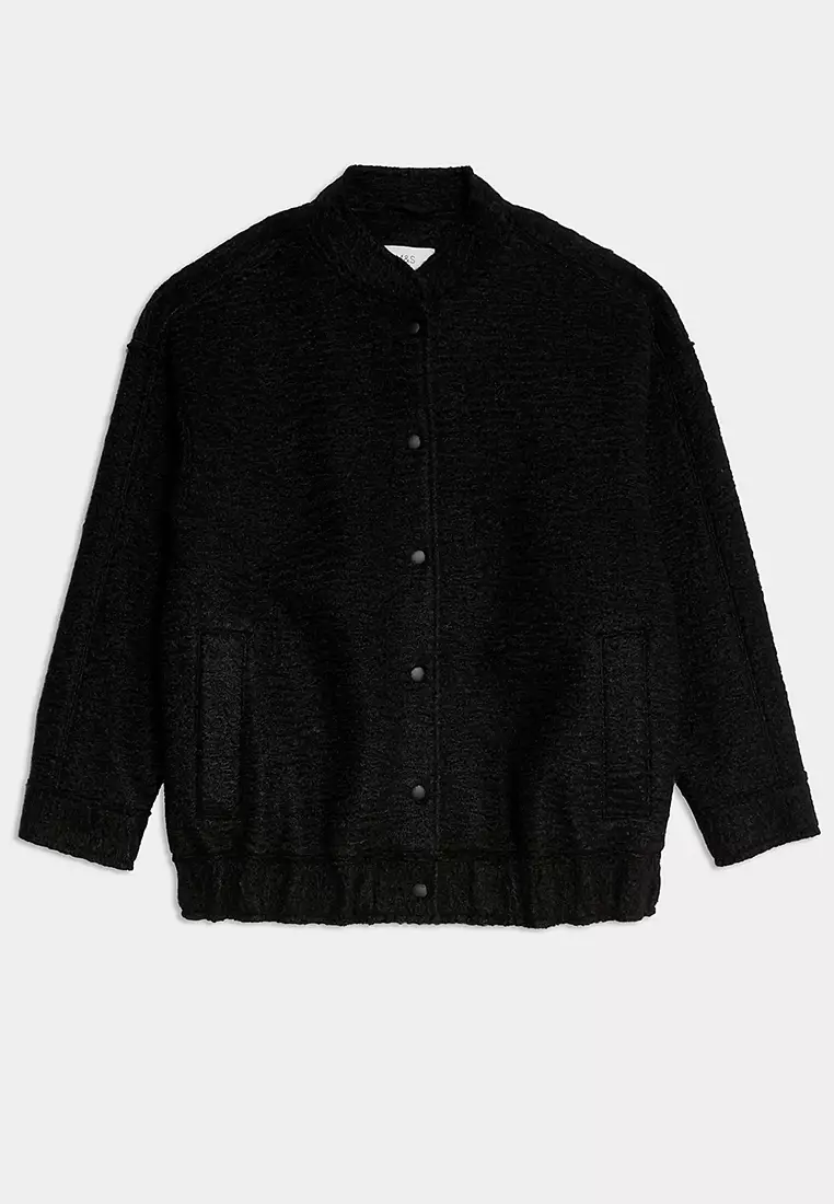 Textured Unlined Bomber Jacket