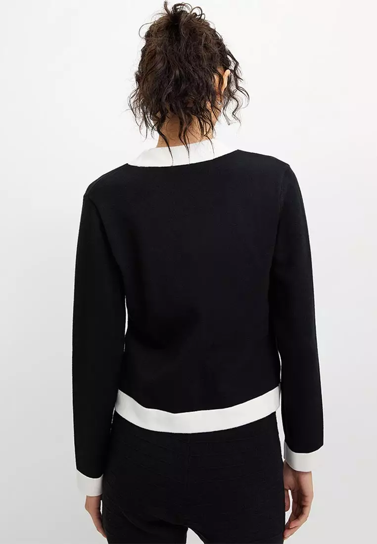 Contrast Trim Cardigan