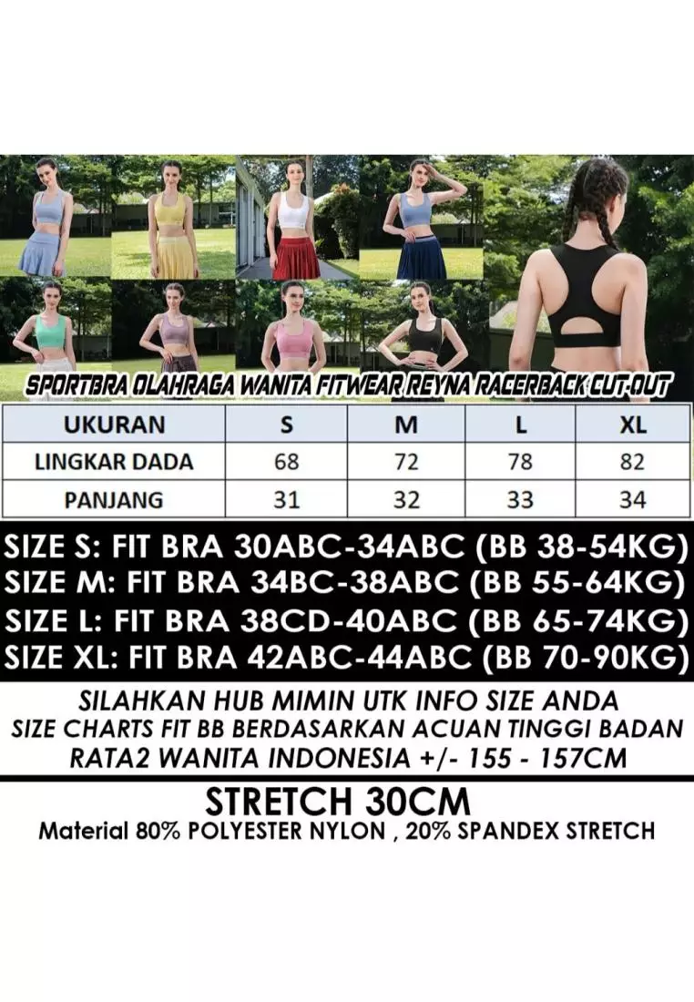 Fitwear SportBra Olahraga Wanita REYNA RACEBACK CUT-OUT - BLACK
