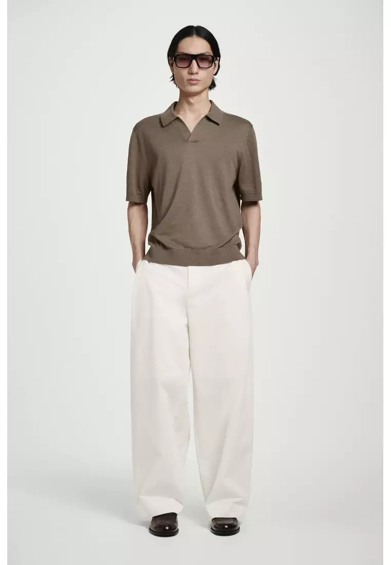 KNITTED LINEN POLO SHIRT
