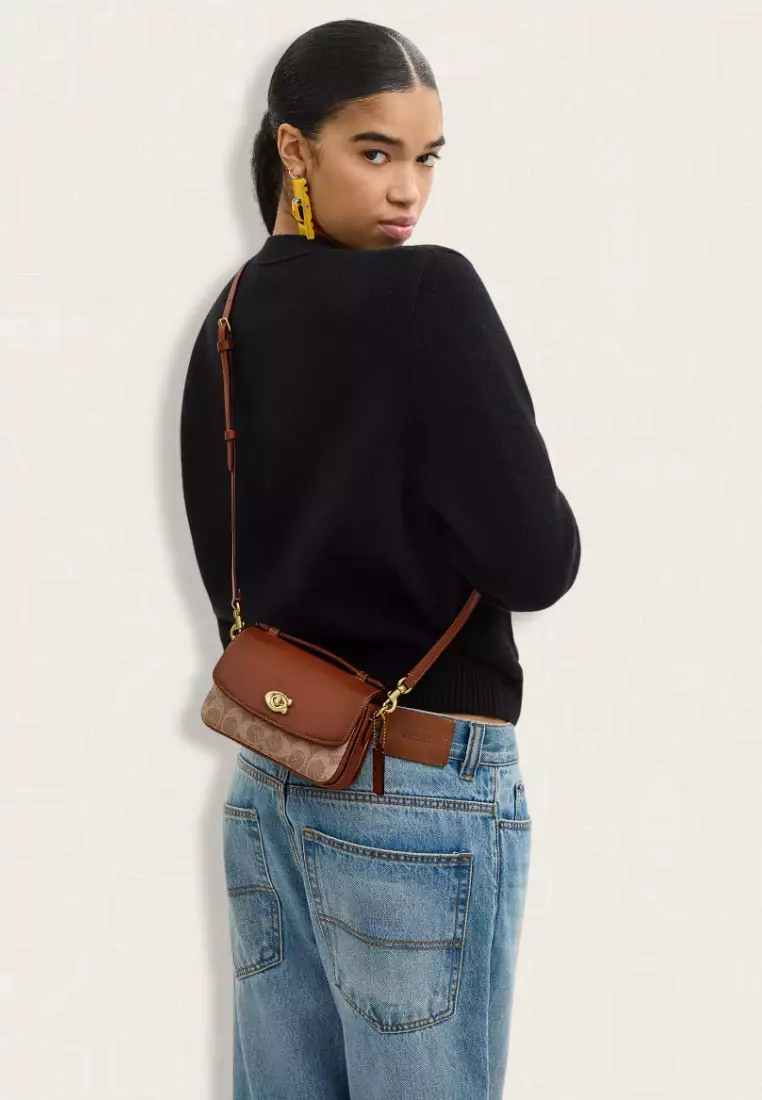 Coach Cassie Crossbody 17 In Signature Canvas Tan Rust