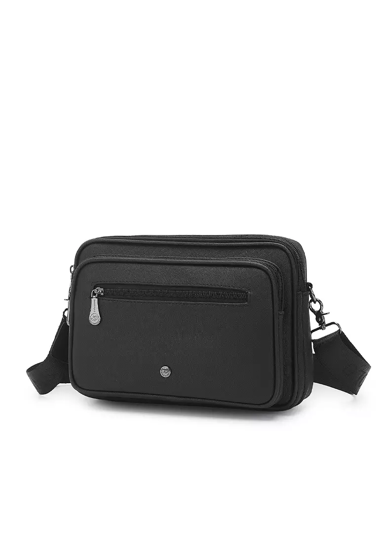 Men's Polo Sling Bag / Crossbody Bag - Black