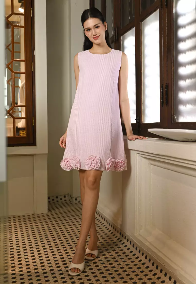 Rose Trim Shift Dress