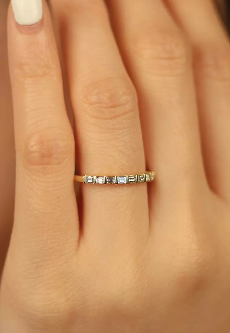 Baguette eternity outlet ring gold