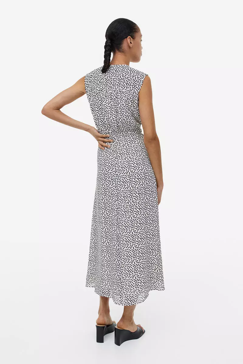 H&m patterned chiffon online dress