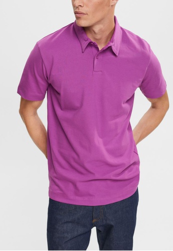 ESPRIT purple ESPRIT Piqué polo shirt B99E8AA1E68589GS_1