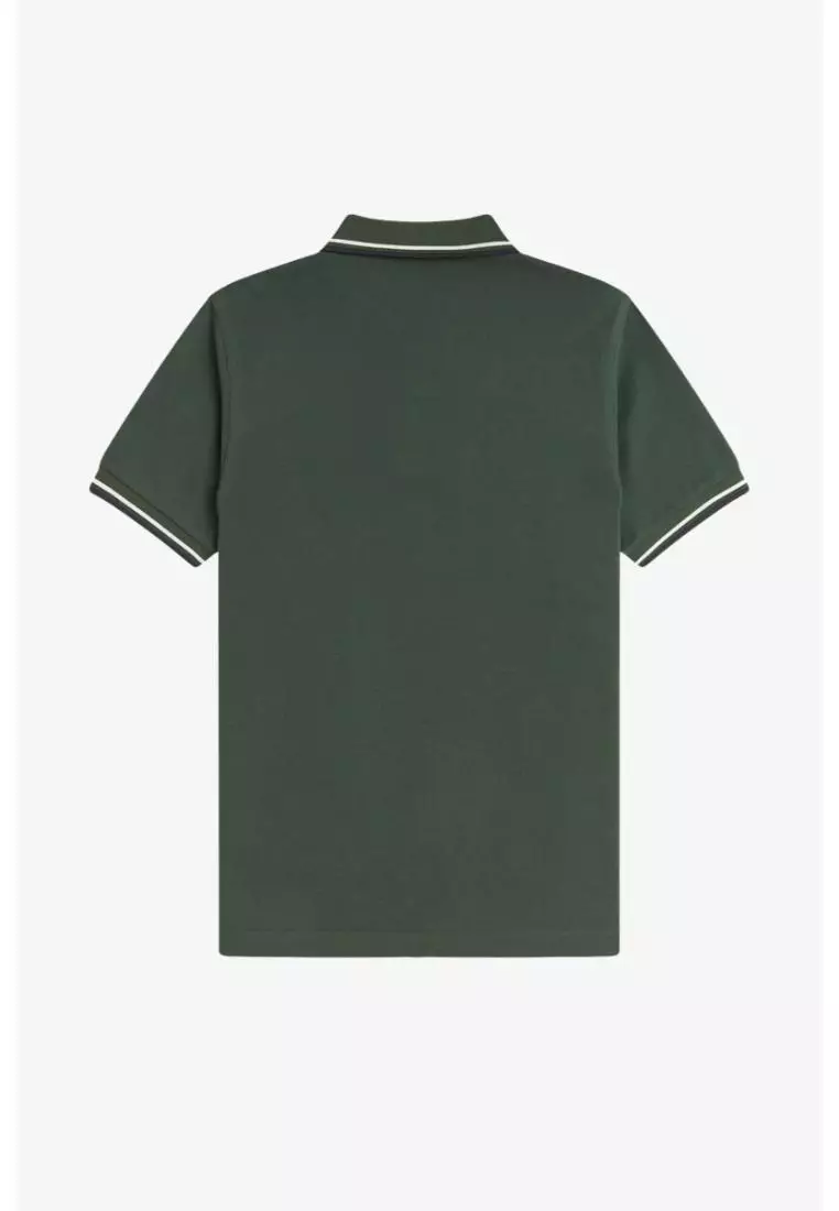 Fred Perry M3600 Twin Tipped Fred Perry Shirt (Court Green / Snow White / Navy)