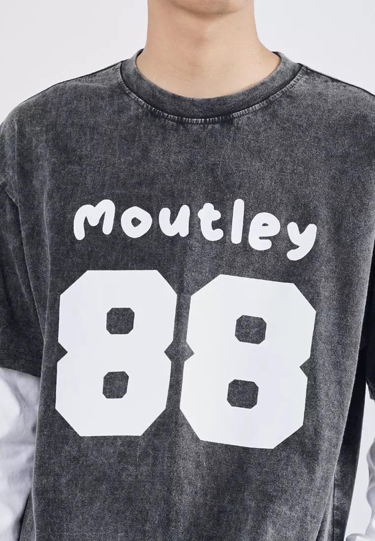 Moutley Men's T-Shirt Long Sleeve Oversized Fit Cotton 16s Otoma OL-090725