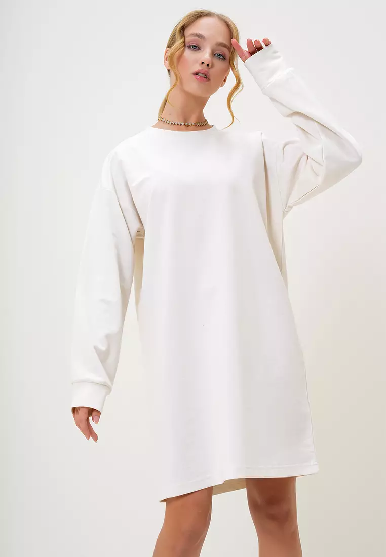 Crew Neck Sweatshirt Dress