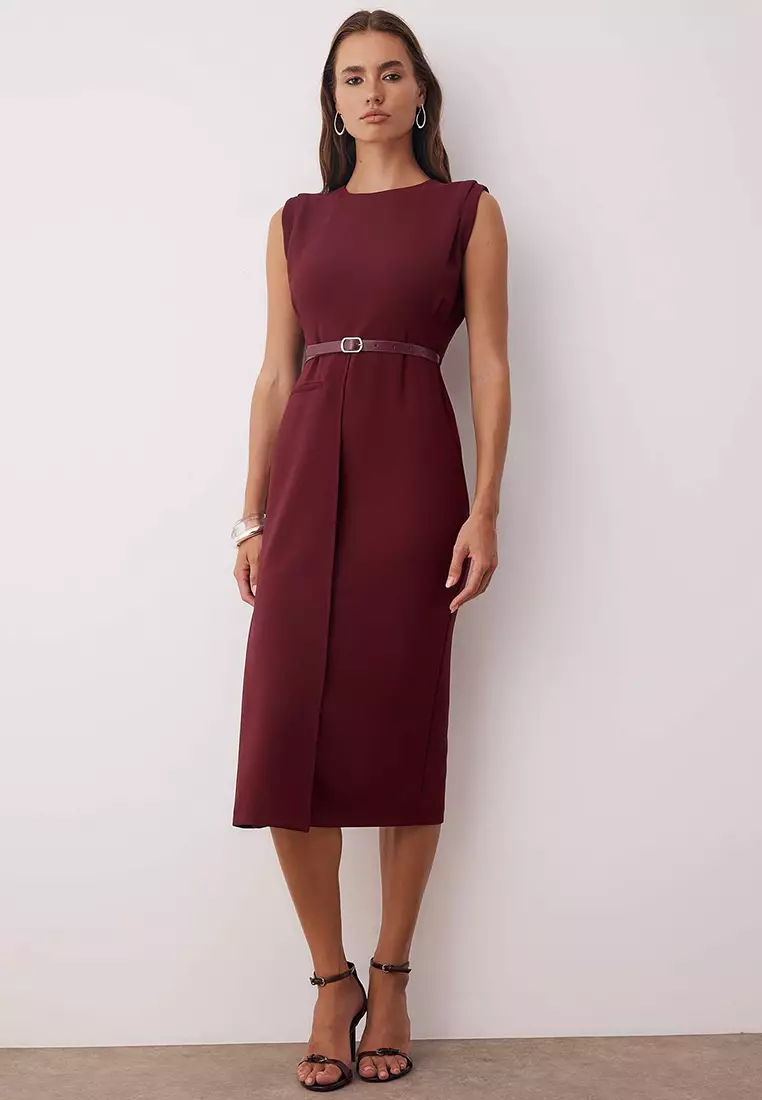 burgundy dress malaysia POSTER GIRL