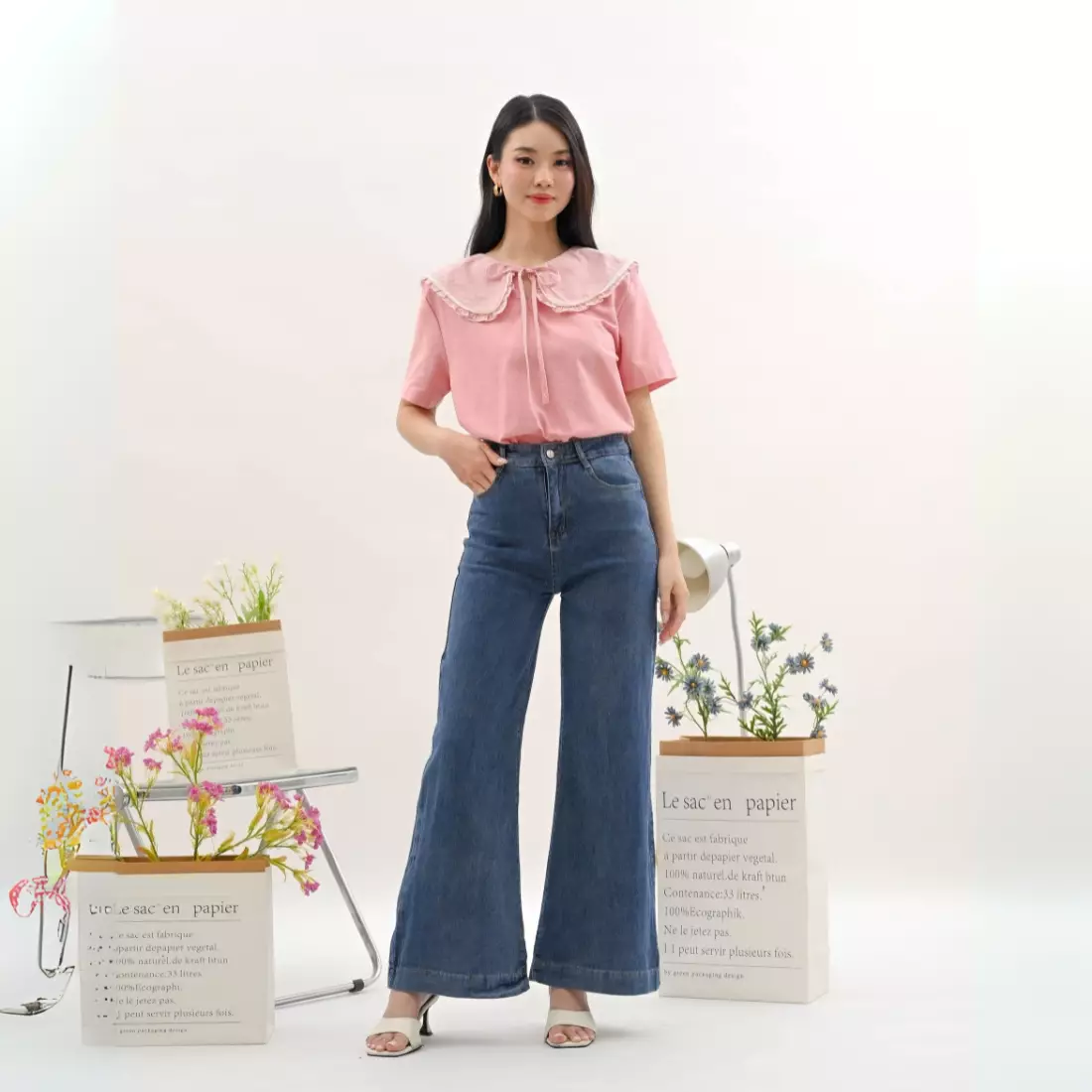 Liz Flare Jeans Highwaist in Blue
