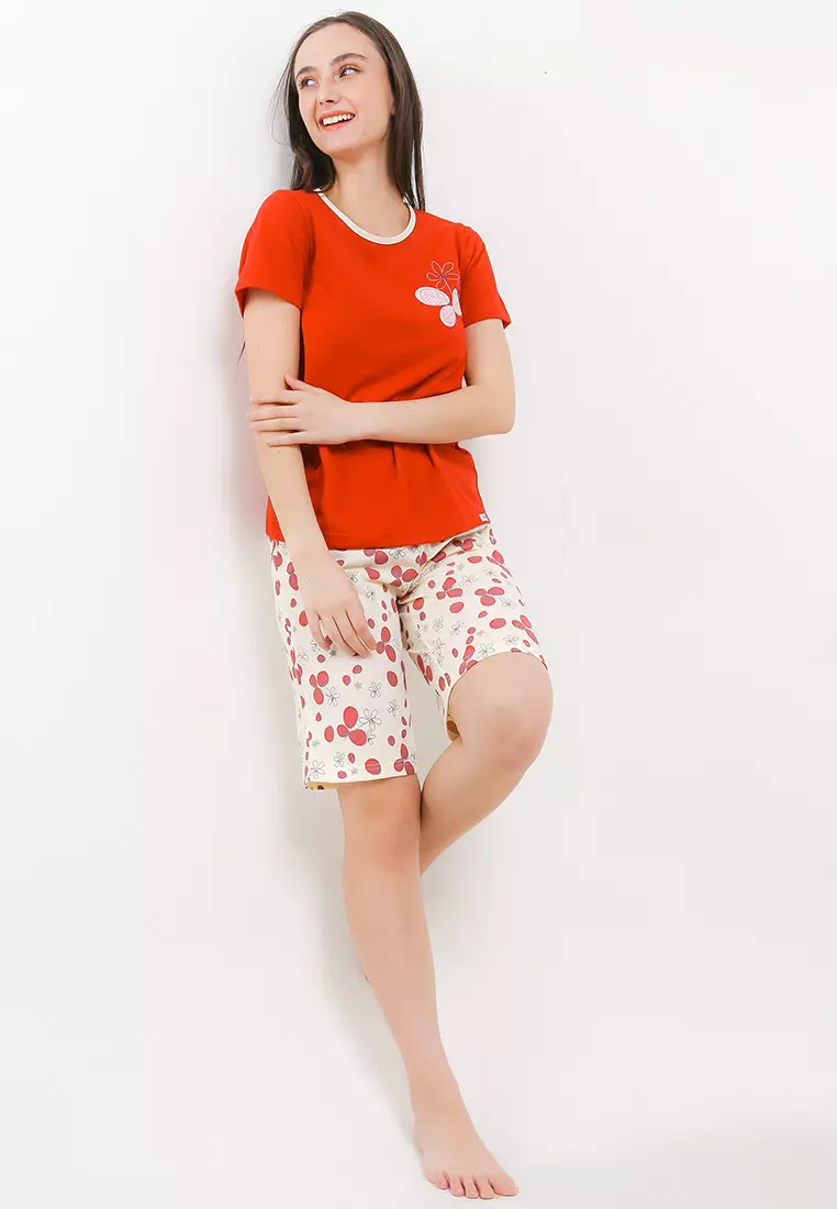 Pyjama Baju Tidur  Short Sleeve Short Pants Sleepwear