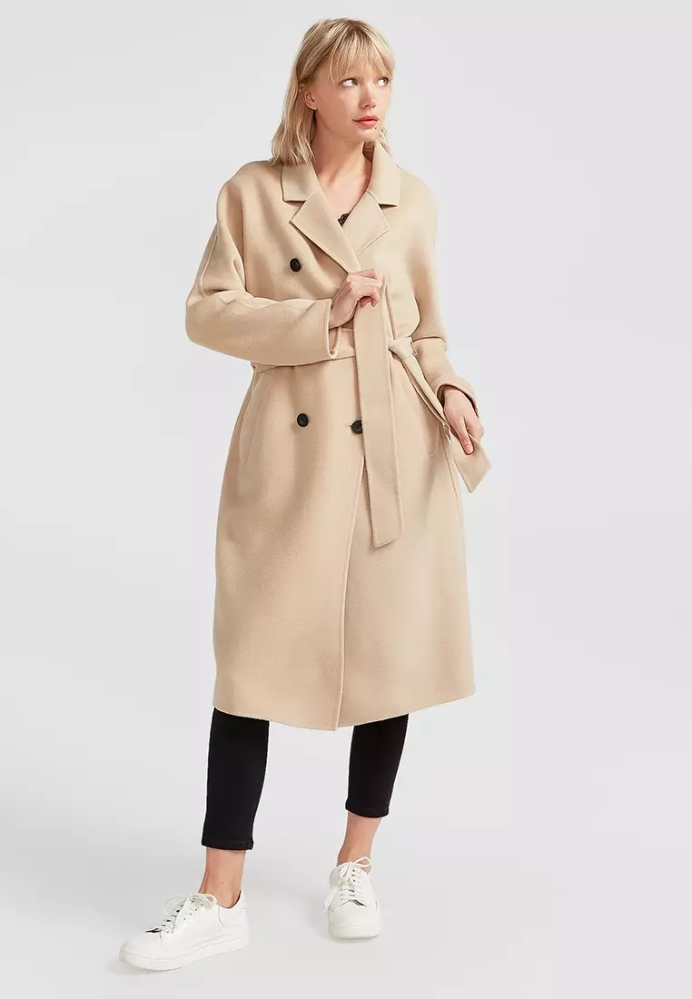 Buy Belle Bloom Boss Girl Double-Breasted Lined Wool Coat 2025