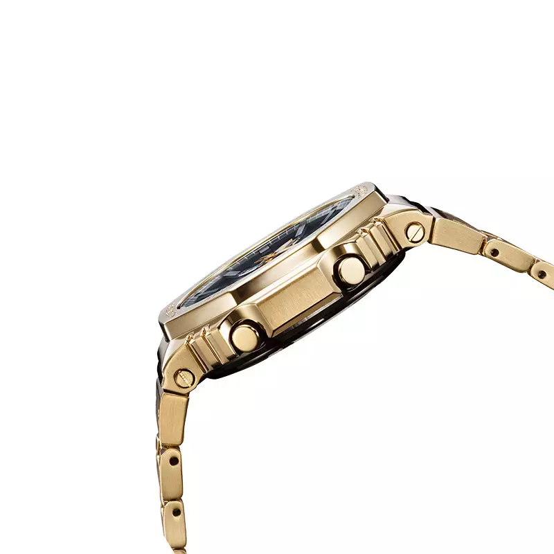 Jam Tangan Pria Casio G-Shock GM-B2100GD-9ADR CasiOak Solar Full Metal Analog Digital Dial Gold Stainless Steel Band