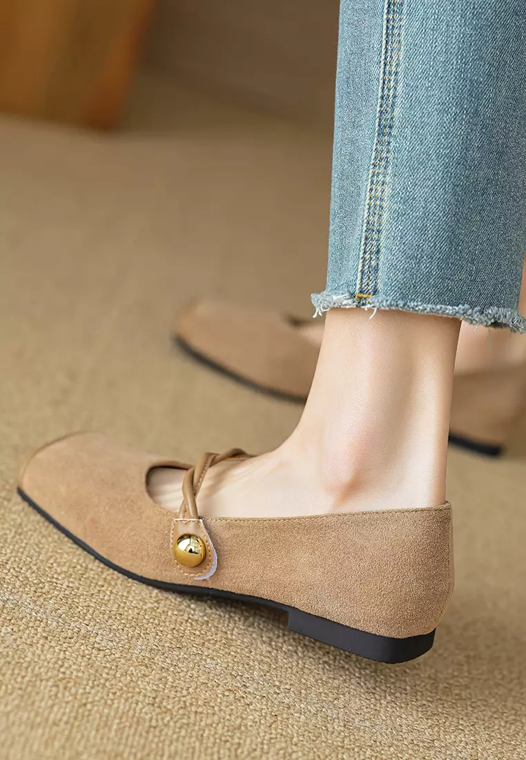 Twist Strap Spliced Mary Jane Shoes WW8929-1